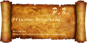 Pfiszter Krisztián névjegykártya