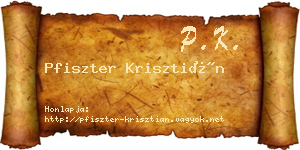 Pfiszter Krisztián névjegykártya